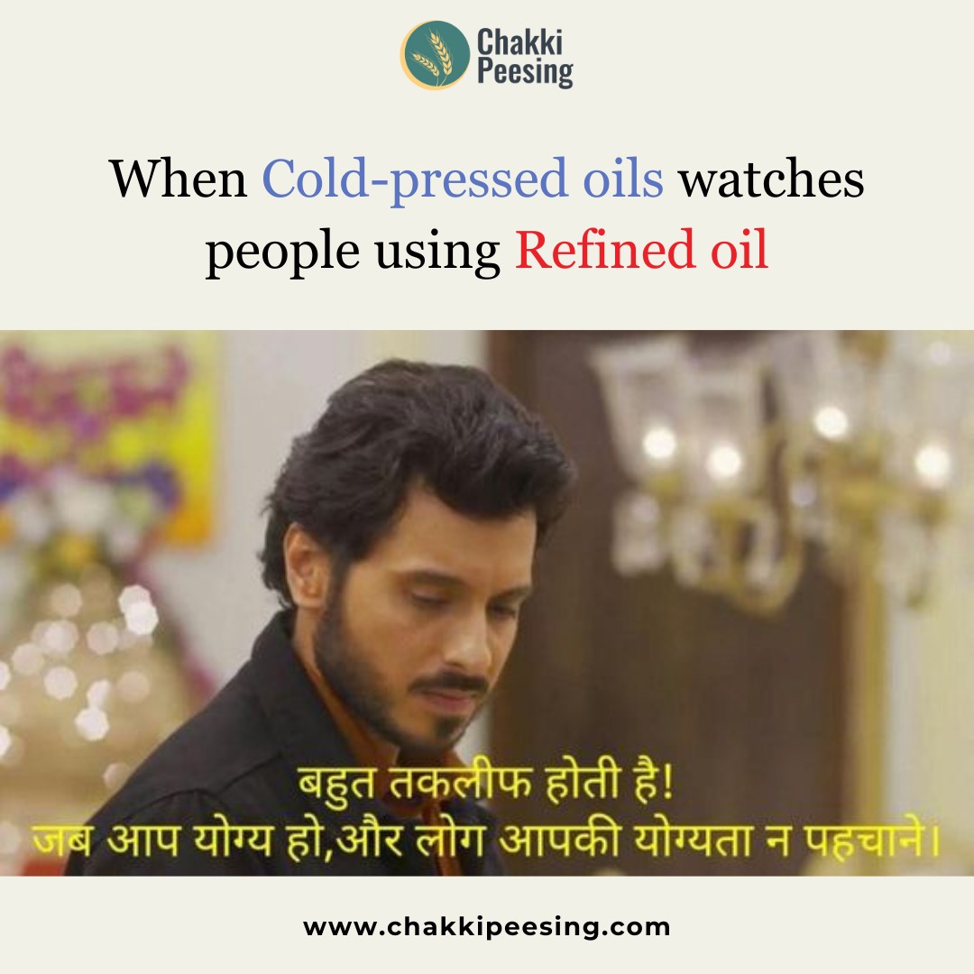 chakkipeesing's tweet photo. Sach mein bohot takleef hoti hai! 🥲 
Upgrade your cooking game. 
Order cold-pressed oil now and taste the purity!
#chakkipeesing #PrimeVideo #Mirzapur #MirzapurOnPrime #MirzapurSeason3 #AmazonPrime #webseries2024 https://t.co/7Si9QIPQRM