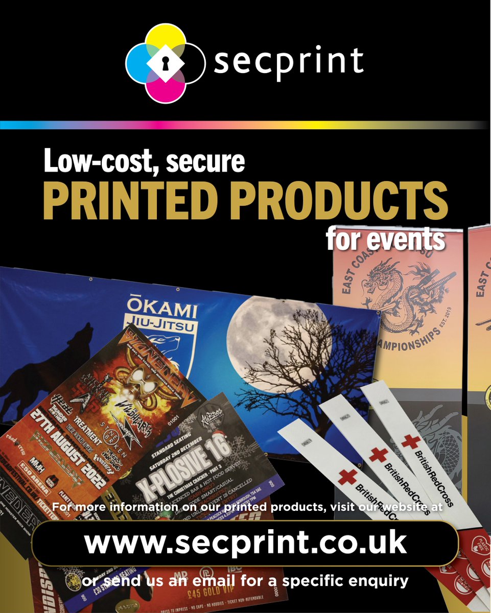 Secprint Ltd (@secprintltd) on Twitter photo Printed security products for events will help you keep your guests safe and your venue organised - from tickets, lanyards, and wristbands, to drink tokens, programmes, and more!
Shop today: secprint.co.uk/event-products/
#events2024 #printing #ticketprinting Printed security products for events will help you keep your guests safe and your venue organised - from tickets, lanyards, and wristbands, to drink tokens, programmes, and more!
Shop today: secprint.co.uk/event-products/
#events2024 #printing #ticketprinting