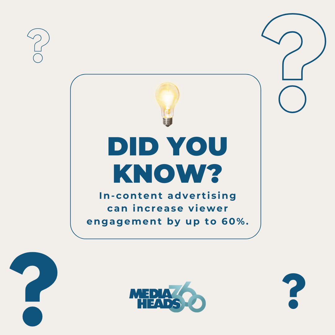 Studies have shown that #incontentadvertising can significantly boost viewer engagement. 

When #advertisements are seamlessly integrated into the content, viewers are less likely to skip or ignore them, leading to a 60% increase in engagement compared to traditional ads.