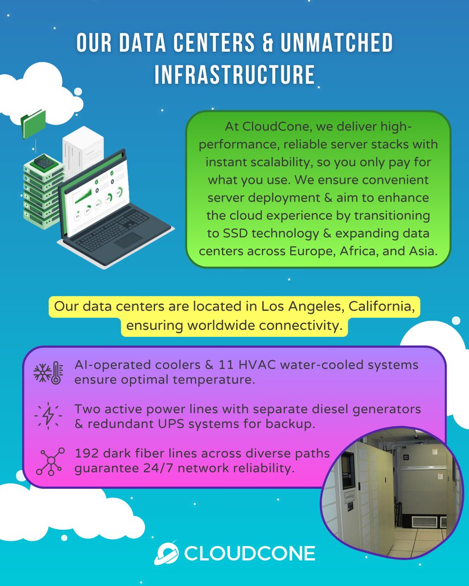 Scalable solutions, 24/7 reliability—CloudCone’s cutting-edge infrastructure has you covered. 🚀☁️
#scalablesolutions #infrastructure #reliable #unifyingthecloud