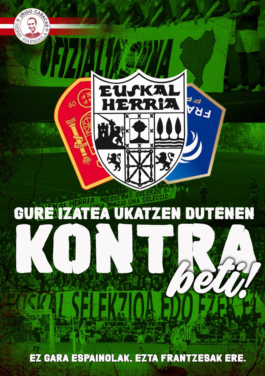 ICHHarmaila's tweet image. Gure izatea bera ukatzen dutenen kontra beti!

Ez espainolak, ezta frantsesak ere.

Gure selekzioa, gure koloreak, gure armarria.

Ofizialtasuna orain!