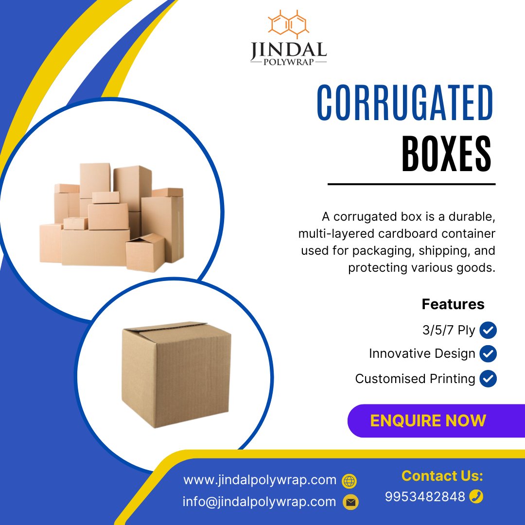 JindalPolywrapp's tweet image. Corrugated Boxes

Call us at: +91-9953482848
Email us at: info@jindalpolywrap.com; jindalpolywrap@gmail.com
Visit Website: jindalpolywrap.com

#CorrugatedBoxes #CustomBoxDesign #DurableBoxes #EcoFriendlyPackaging #ProtectivePackaging #BoxManufacturer #CorrugatedPackaging