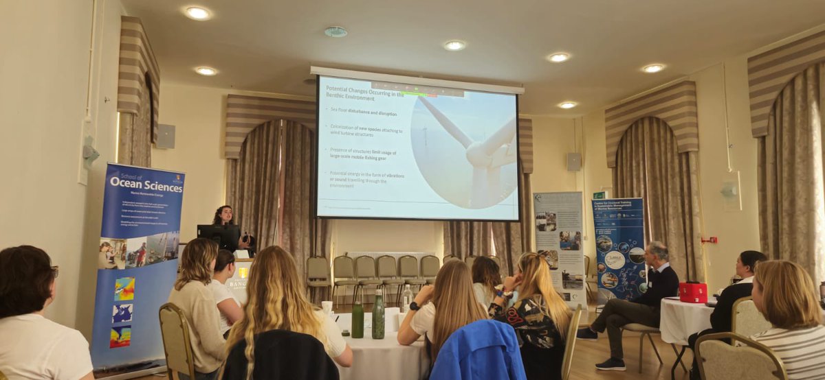 DeepSeaSparrow's tweet photo. Flash presentation @CDT_SuMMeR school on using #traitbased approaches to document #change in the #benthic community as a result of #offshorewind development. Excited that my snapshot of work from my first year of PhD inspired questions and discussion from my peers. https://t.co/RMnR8BbgiW