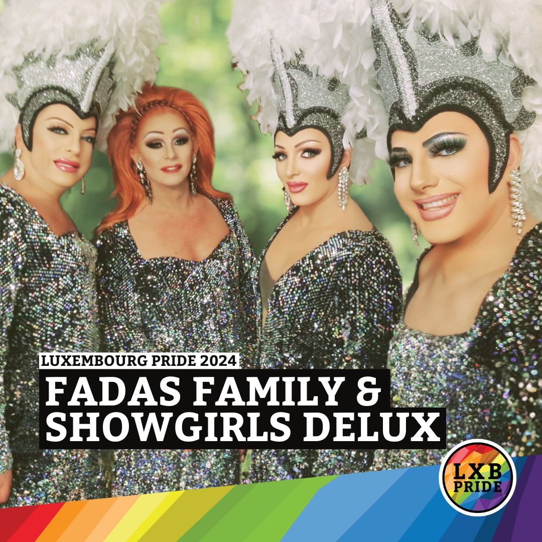 LuxembourgPride's tweet photo. Excited to welcome the Fada’s Family &amp; Showgirls delux to #LuxembourgPride on Saturday, July 13th! 🌟🌈

Join us on the City Hall Stage for a dazzling show full of glitter, glamour, and humor. Be proud and celebrate with us! 🏳️‍🌈✨ #Pride2024 #FadasFamily #CelebrateDiversity https://t.co/78LFSNqIOl