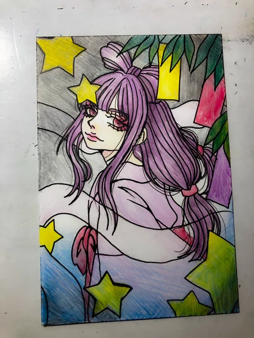 アナログも楽しい(≧∇≦)七夕祭り2024 #イラスト   #七夕2024 #アナログイラスト   #創作 