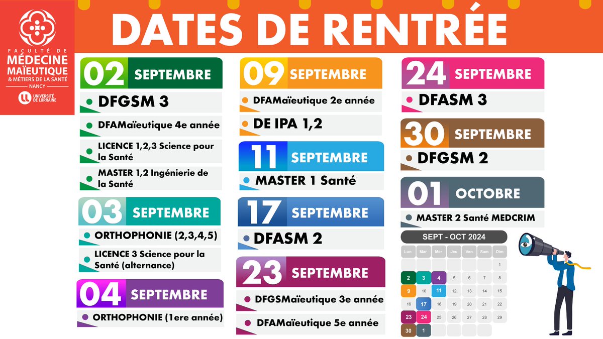 [DATES DE RENTREE] 
👉(Re)découvrez votre date de rentrée.
🌞En attendant, profitez bien de votre été !🌞