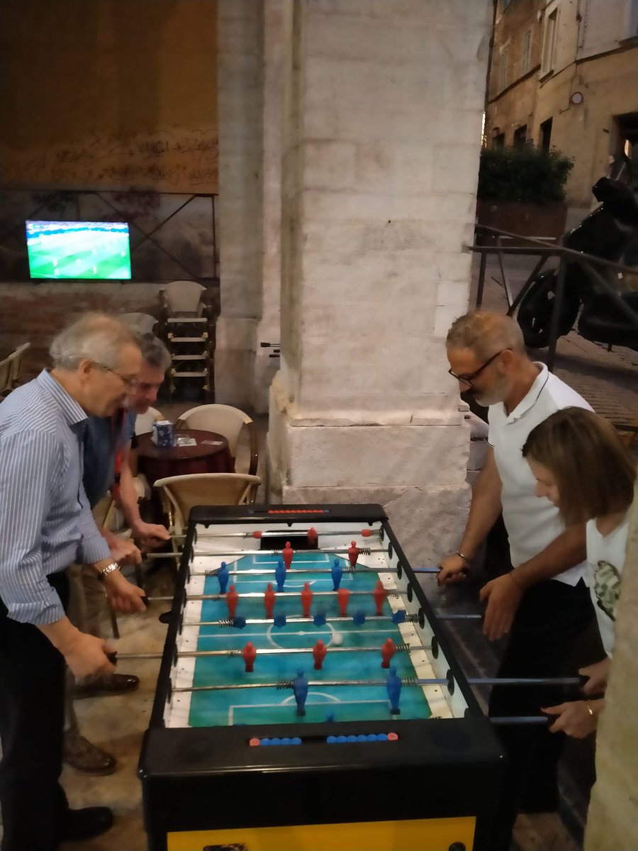 Just back from Urbino where our lab with <a href="/MargheritaPers2/">Margherita Persico</a> and <a href="/LetiziaTrevisan/">Letizia Trevisan</a> attended <a href="/esmecurbino/">ESMEC</a>. 
Great persons, great science, as always...
but not only...
even a game to table-football is a must for the scientific commettee!🤣