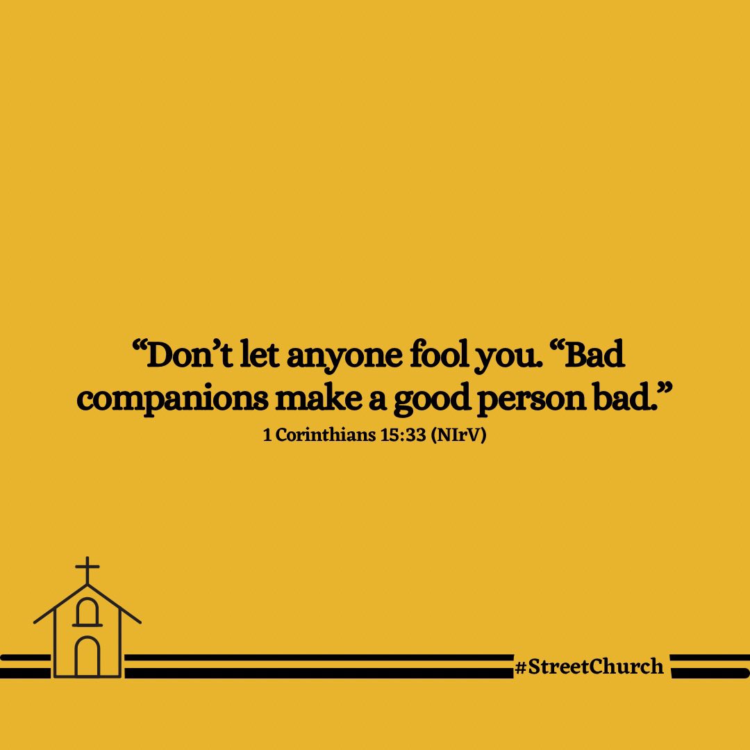 It's 100% certain that if you follow bad people waka, na only matter of  time before you become like them. No dey talk say I will change them bcos  na dem go, image size:1080x1080