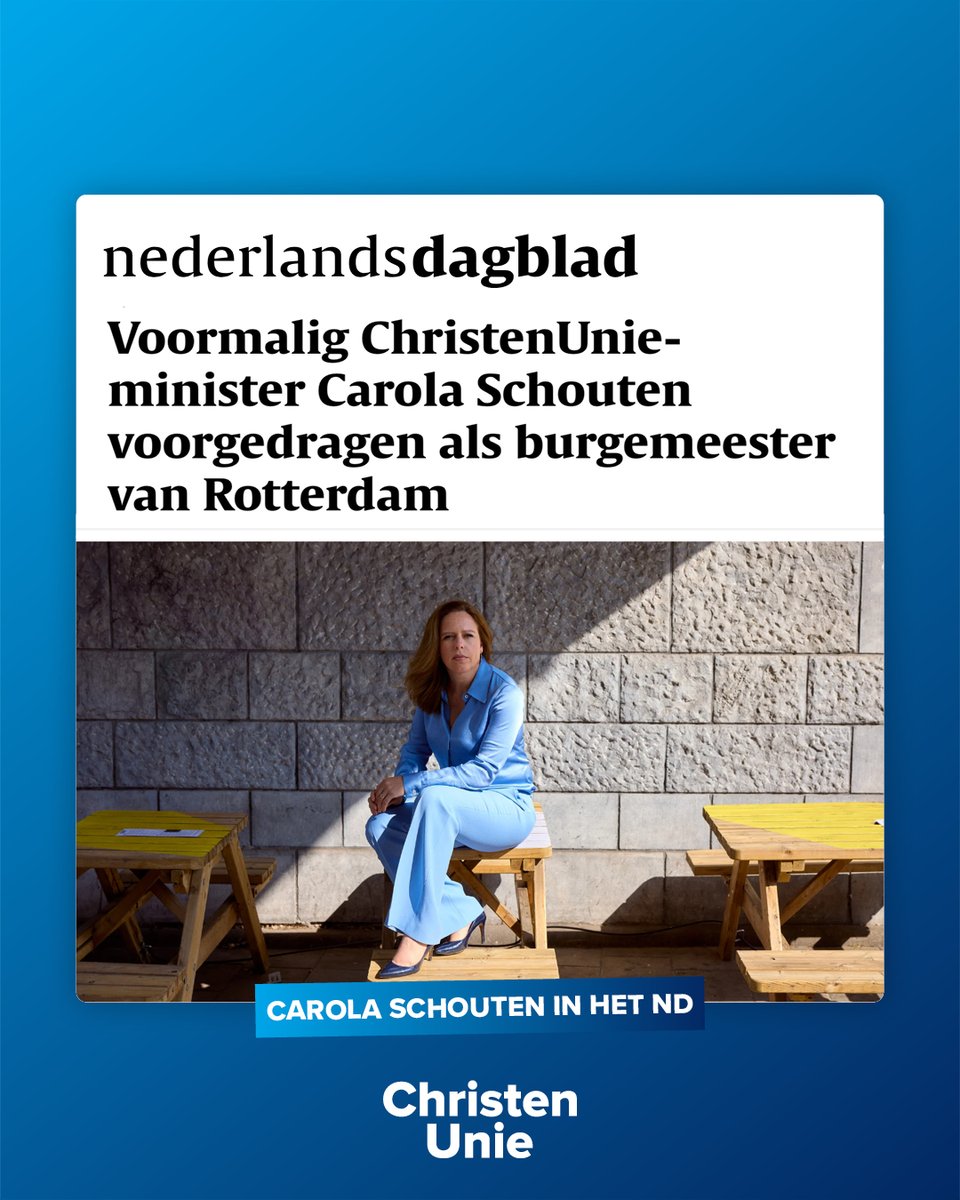 Prachtig nieuws!  

Rotterdam krijgt een bevlogen burgemeester die van de stad houdt, de stad kent en oog heeft voor alle Rotterdammers. Dit ambt is <a href="/carolaschouten/">Carola Schouten</a>  enorm toevertrouwd. 

Gefeliciteerd Rotterdam! 💚🤍💚