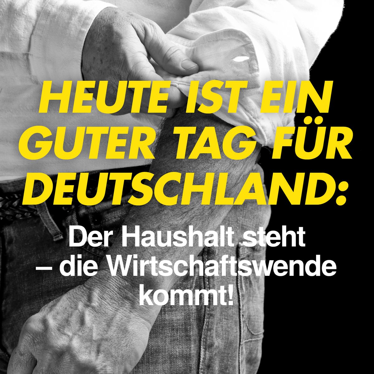 Heute ist ein guter Tag für Deutschland! Der #Haushalt steht und die #Wirtschaftswende kommt. Mit Einhaltung der #Schuldenbremse, Entlastung der hart arbeitenden Mitte und deutlichen Impulsen für mehr #Wachstum.
