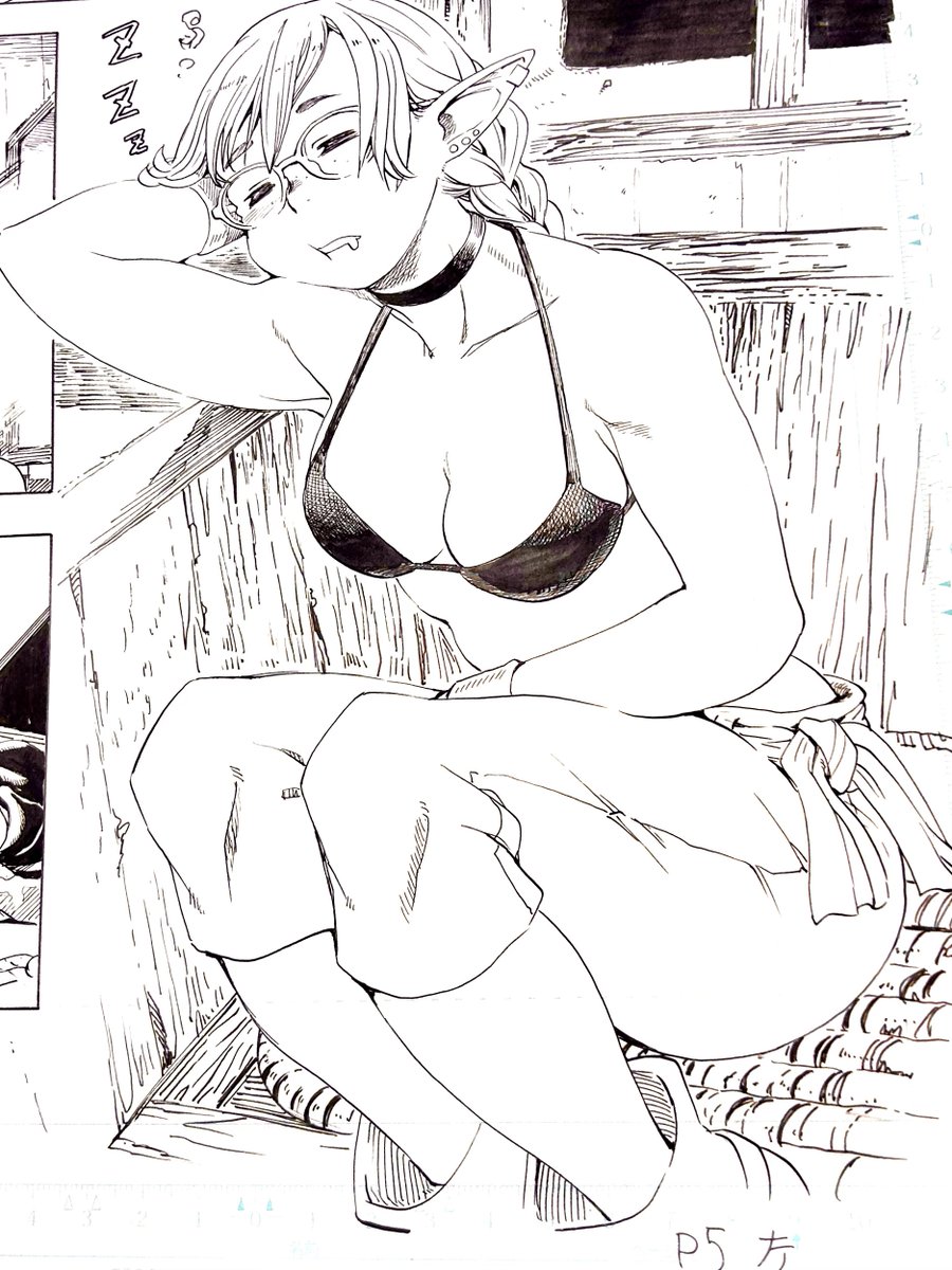 ビキニの日?いま描いてる漫画はビキニの連続だからなー.....脱稿したし、今日はビールが美味しいぞ。 #エルフとバイクと帝国地理調査員と #ビキニの日
