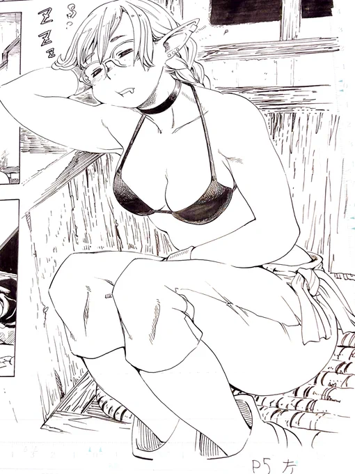ビキニの日?いま描いてる漫画はビキニの連続だからなー.....脱稿したし、今日はビールが美味しいぞ。 #エルフとバイクと帝国地理調査員と #ビキニの日
