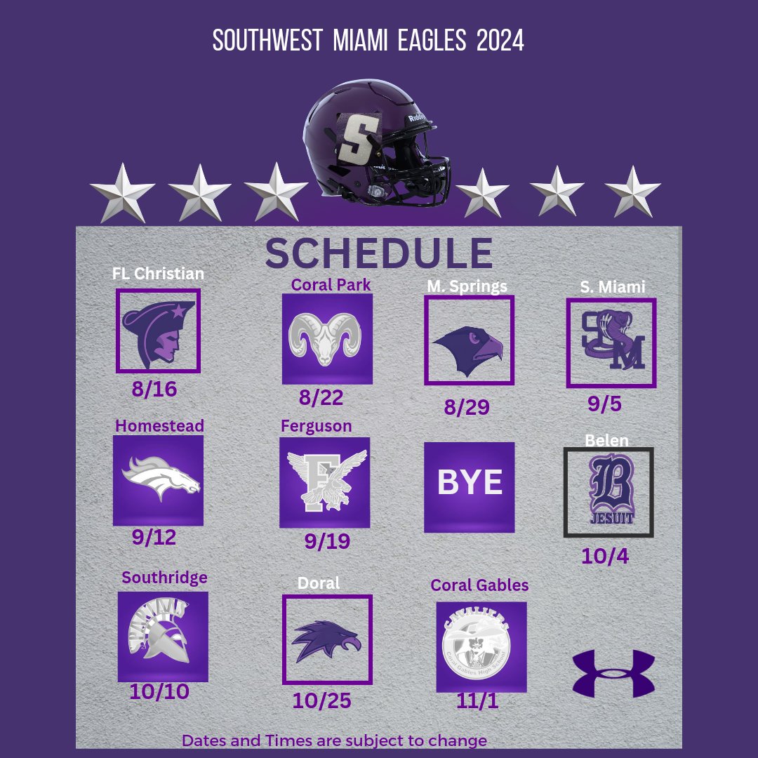 2024 Football Schedule 🟣🦅🏈 #EaglePride #PurplePride