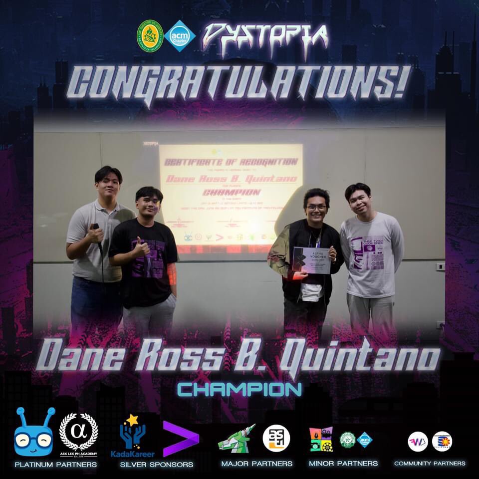 feutechACM's tweet photo. A long and grueling showdown between genius Computer Science students concluded earlier this week, on the last day of ACM 17YSTOPIA, Battle Beyond Limits! 🧠🦾

Pubmat By: Bea Ganotisi
Caption By: Earl Tan

#ACM2324
#ExploringDystopiaACM
#ACM17YSTOPIA
#ACM17thAnniversary https://t.co/tmWa0Tcroq