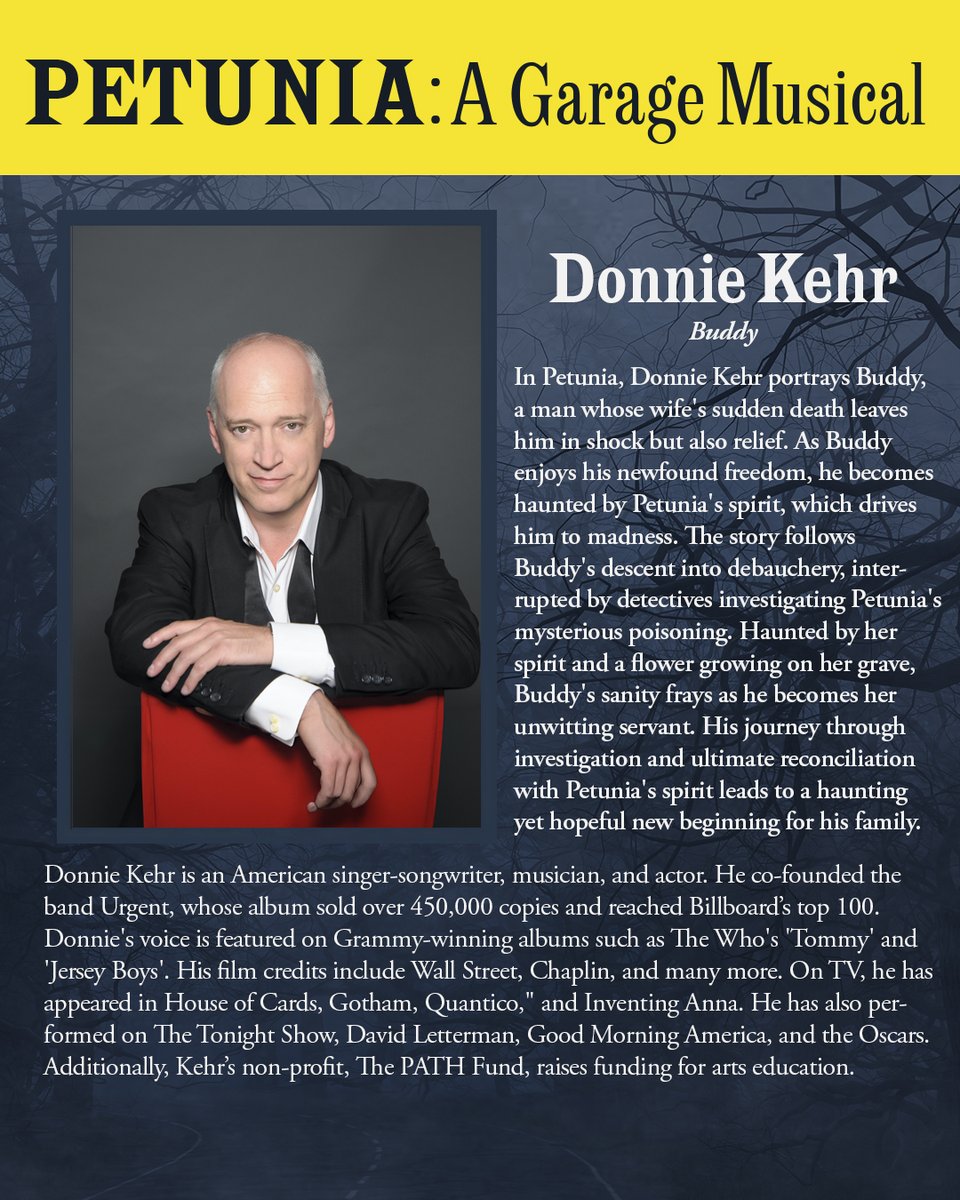 Garage Musicals (@garagemusicals) on Twitter photo Thrilled to have <a href="/donniekehr/">Donnie Kehr</a> Buddy to life in Petunia!
Get ready to experience his captivating performance. š¶
More cast reveals are on the way!
#PetuniaTheMusical #GarageMusicals #RecordLabel #NewMusic #BroadwayMusicals Thrilled to have <a href="/donniekehr/">Donnie Kehr</a> Buddy to life in Petunia!
Get ready to experience his captivating performance. š¶
More cast reveals are on the way!
#PetuniaTheMusical #GarageMusicals #RecordLabel #NewMusic #BroadwayMusicals