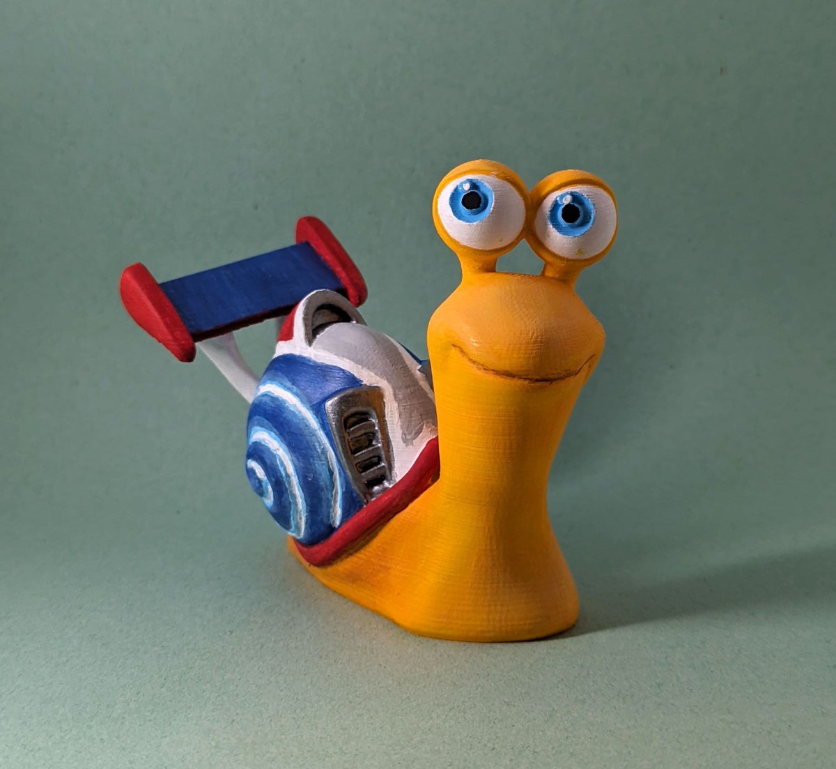dandelione's tweet photo. I had a ton of fun painting this cute Turbo model by @SparkyFace5. Heading straight to the Indy500 with this speedy little snail. How will he do on the @Thangs3D leaderboard? Your ❤️ will tell.

https://t.co/s50XqZNGok
#3dprinting #3dpainting #3dprinted #modelpainting #TurboSnail https://t.co/x2gl3rBacg