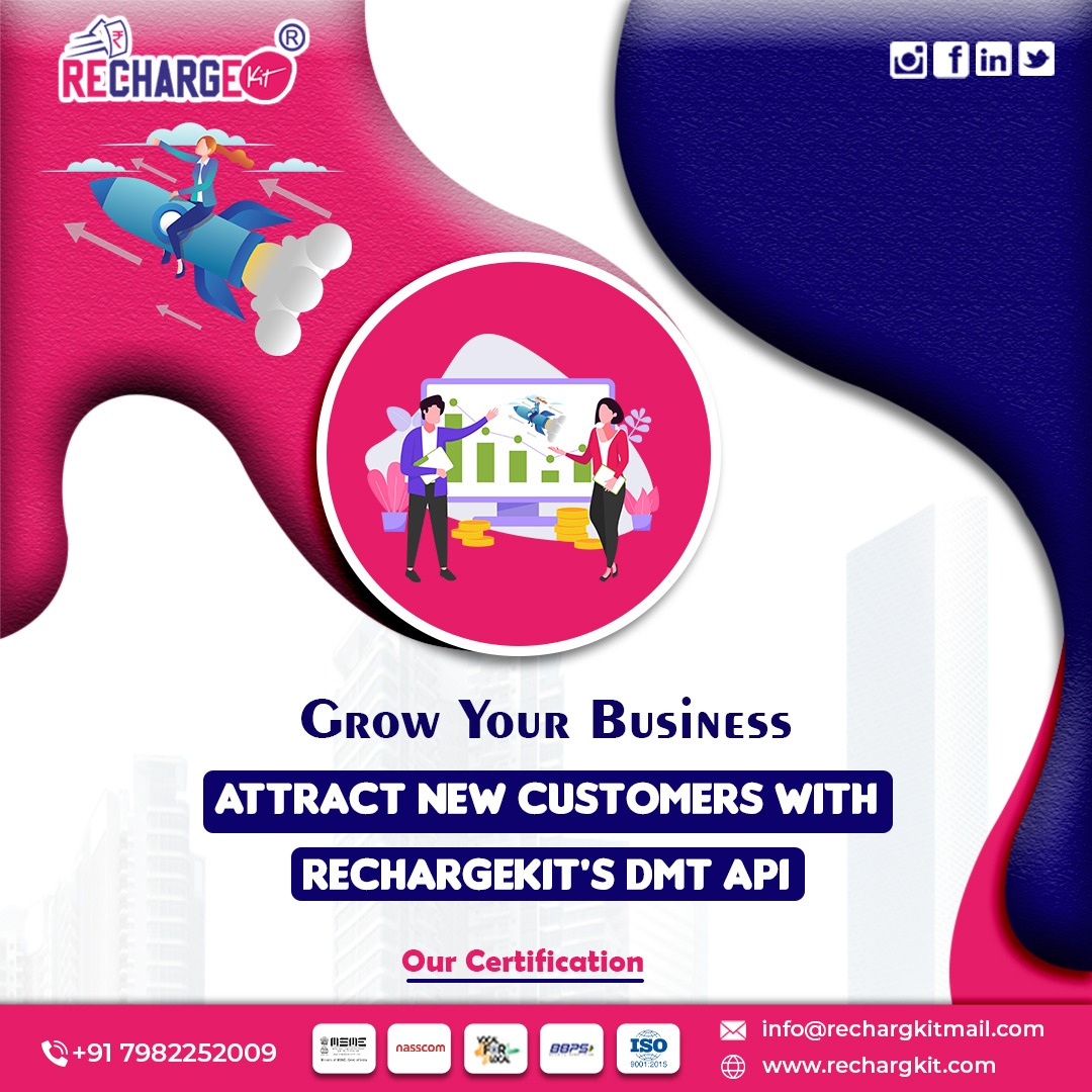RechargeKit's tweet image. Boost Your Business with RechargeKit's DMT API!
Unlock new opportunities and attract customers with our seamless Domestic Money Transfer API.
rechargkit.com
#BusinessGrowth #DMTAPI #RechargeKit #CustomerAttraction #CertifiedExcellence #BusinessSolutions