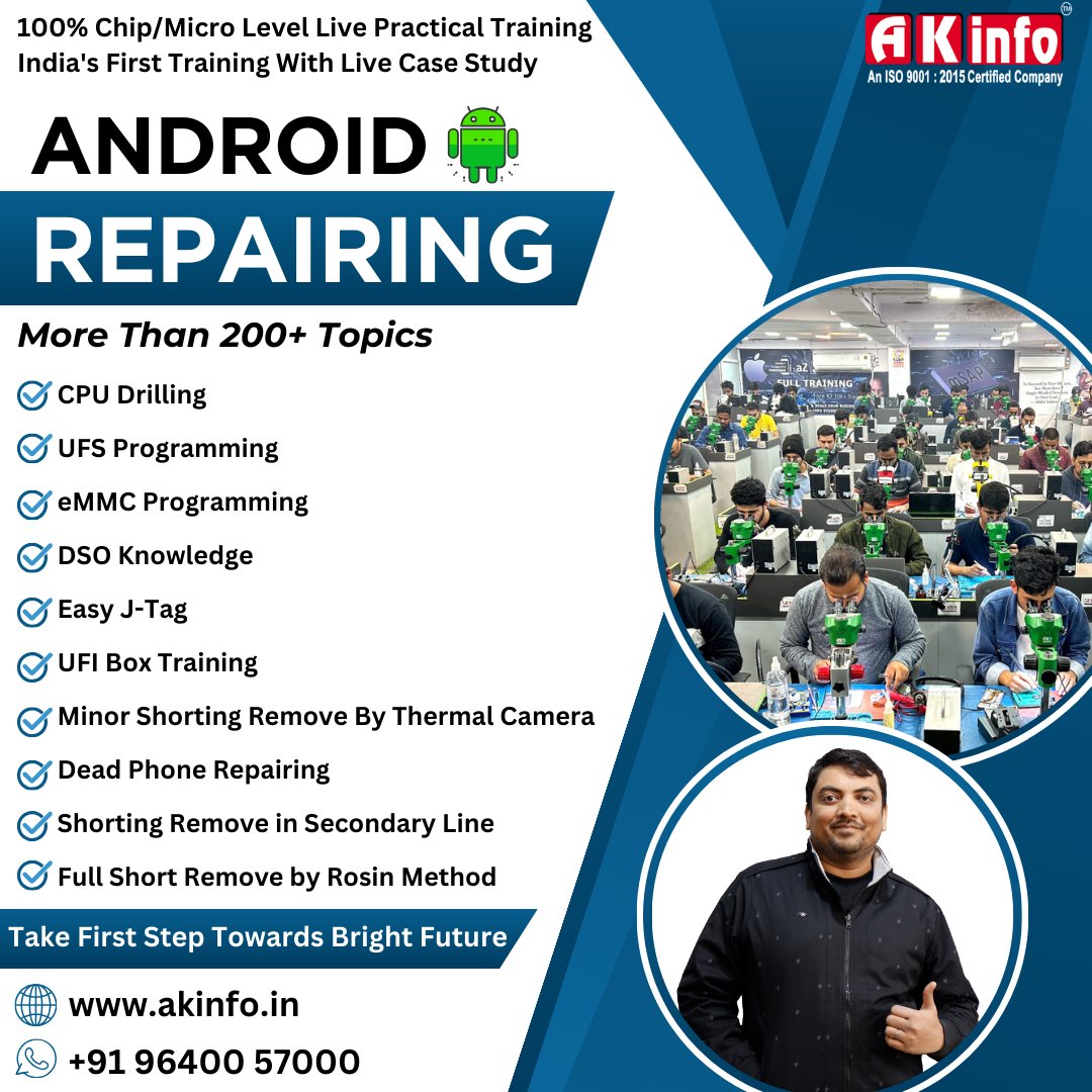 akinfodelhi's tweet image. Looking to master mobile repairing? Join our comprehensive courses at AK Info Institute in Delhi! Whether you&apos;re a beginner or aiming to refine your skills, our expert-led training covers everything from basics to advanced techniques.  #MobileRepairingCourse