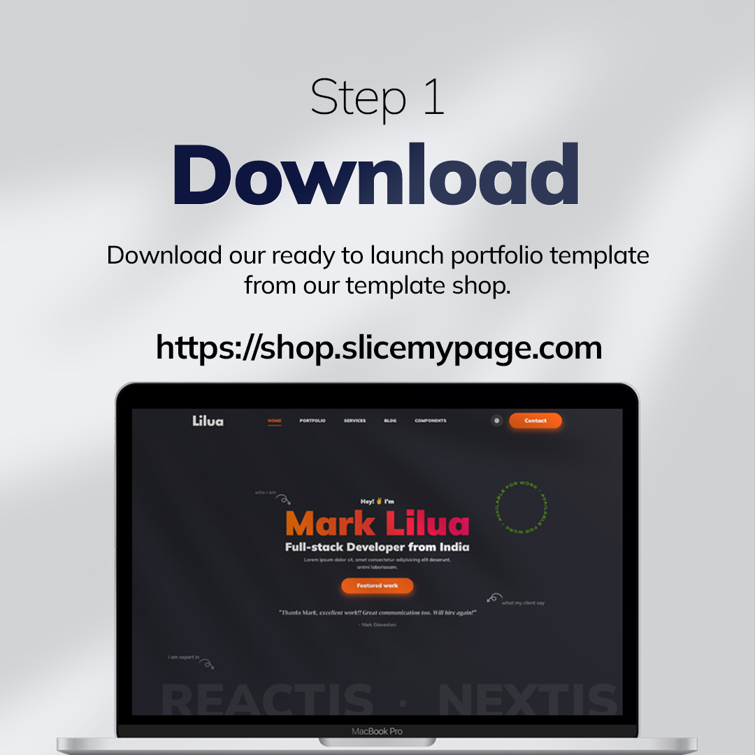 SLICEmyPAGE's tweet photo. Create your Portfolio Website in 3 simple steps.

✔ Step 1 - Download
Download our ready to launch portfolio template from  https://t.co/8heiIp0ECa

✔ Step 2 - Edit 

✔ Step 3 - Upload 

Congratulations! your portfolio website is ready.

Any question? contact us today! https://t.co/1eii1Bm7Vv