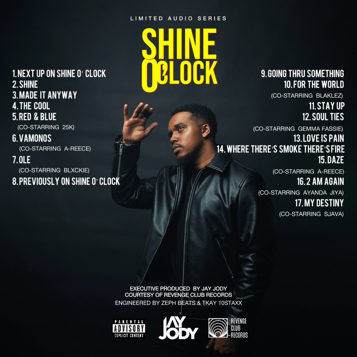 SHINE O’ CLOCK now available for Pre-Order (exclusively on iTunes)⚡️

A Special Thanks to Everyone involved in the making. 
⚡️ 
26/07/2024 📌 

💽 music.apple.com/za/album/shine…