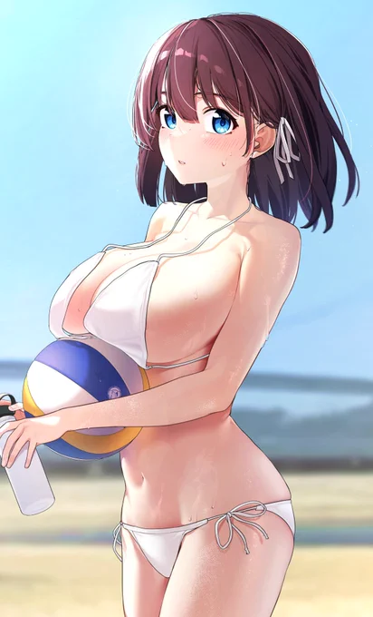 ビーチでも注目のエースちゃん 