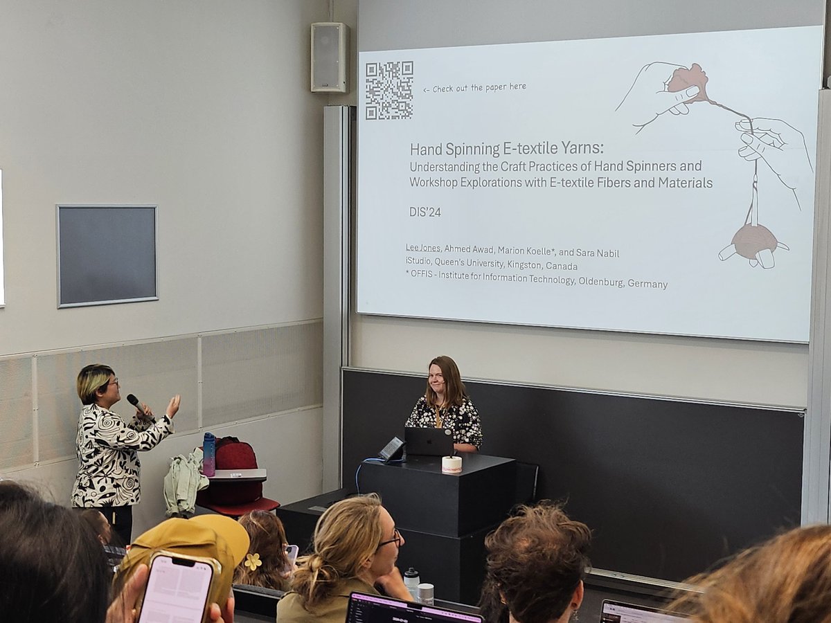 Sara Nabil (@sarakhnabil) on Twitter photo Our <a href="/iStudio_Lab/">iStudio Lab</a> team is presenting our <a href="/QueensComputing/">Queen's School of Computing</a> work at <a href="/sigchi/">ACM SIGCHI</a> #DIS2024 on Hand-Spinning E-Textiles led by Lee Jones <a href="/ITUkbh/">IT-Universitetet</a> in Copenhagen, Denmark.
<a href="/QUartsci/">Queen's U ArtSci</a> #interioraction
<a href="/queensu/">Queen's University</a>
Open Access Paper here:
dl.acm.org/doi/10.1145/36… Our <a href="/iStudio_Lab/">iStudio Lab</a> team is presenting our <a href="/QueensComputing/">Queen's School of Computing</a> work at <a href="/sigchi/">ACM SIGCHI</a> #DIS2024 on Hand-Spinning E-Textiles led by Lee Jones <a href="/ITUkbh/">IT-Universitetet</a> in Copenhagen, Denmark.
<a href="/QUartsci/">Queen's U ArtSci</a> #interioraction
<a href="/queensu/">Queen's University</a>
Open Access Paper here:
dl.acm.org/doi/10.1145/36…