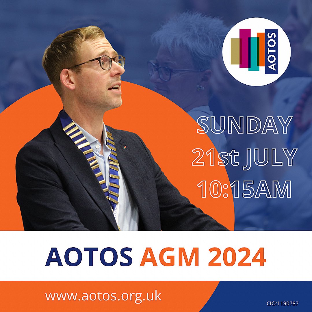 📣 AOTOS Annual General Meeting will take place on Sunday 21st July @ 10:15am at our Summer Conference 2024. 

All members will receive an email with a link to attend online if not present in person.

We hope to see you there! 

#aotos #music #singing #singingteachers #sharing