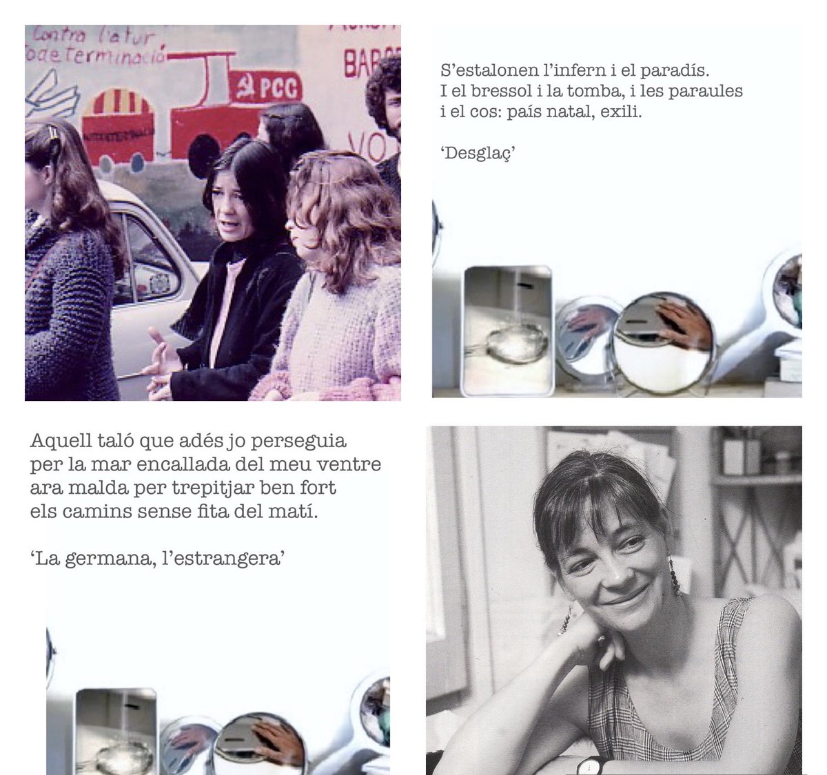 Maria-Mercè Marçal (13 de novembre del 1952 - 5 de juliol del 1998)
Avui fa 26 anys que va morir. Mantenim viu el seu llegat. 
Fundació Maria-Mercè Marçal