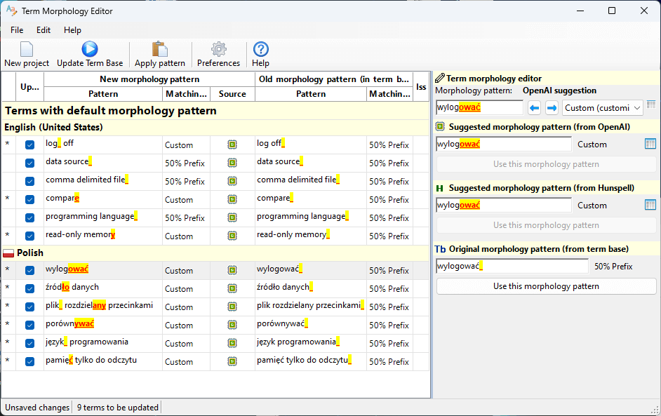 Term Morphology Editor v.2 has been released. The new version will improve term recognition and terminology QA in memoQ and Phrase TMS projects with a new OpenAI morphology engine, and provide a number of other improvements. More: translatortools.net/blog/news/267-…
#PhraseTMS #memoQ #xl8