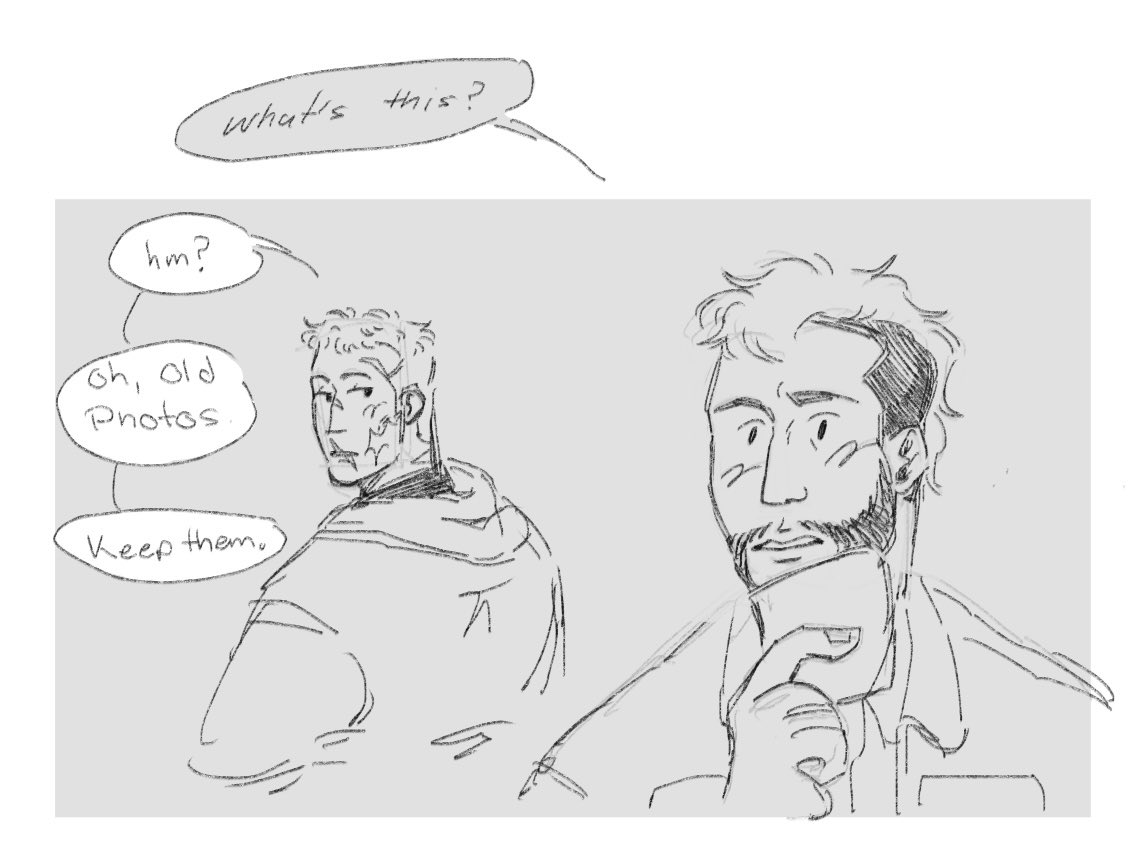 spitterscribble's tweet photo. Soap helping Ghost move out when he finds some old pictures. Simon’s mum used to call him Minnow and Tommy was Tommycod:) #Ghostsoap #soapghost https://t.co/aRKsmiUHhr