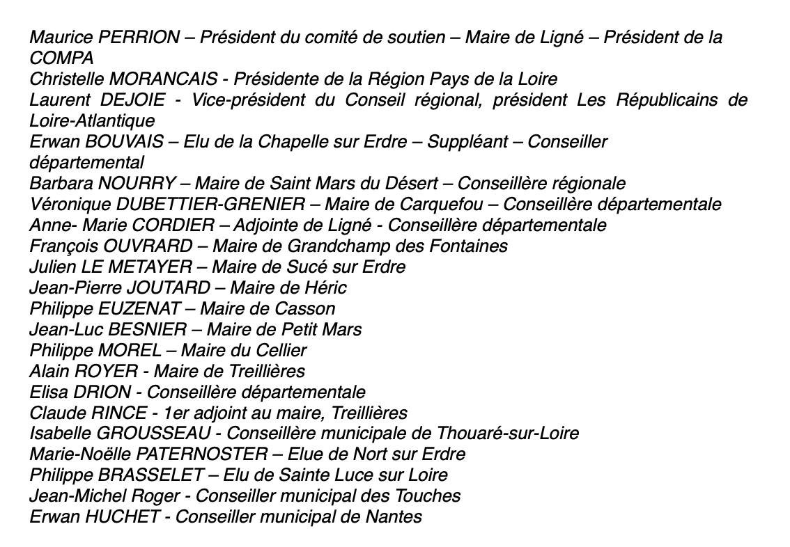 Un grand merci aux élus qui nous soutiennent !