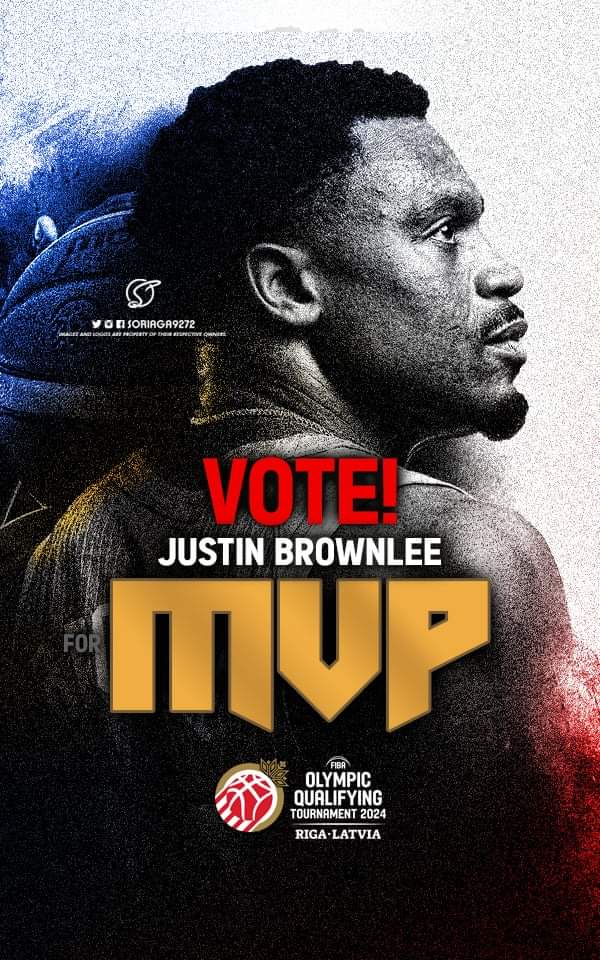 soriagaartworks's tweet photo. Mga Kabayan VOTE JUSTIN BROWNLEE for MVP
let's support JB ang laki ng lamang ni Jordan Bayehe ng Cameroon.

Vote here 👇👇👇👇

https://t.co/UVFioAQUsT https://t.co/j1vCunelMu