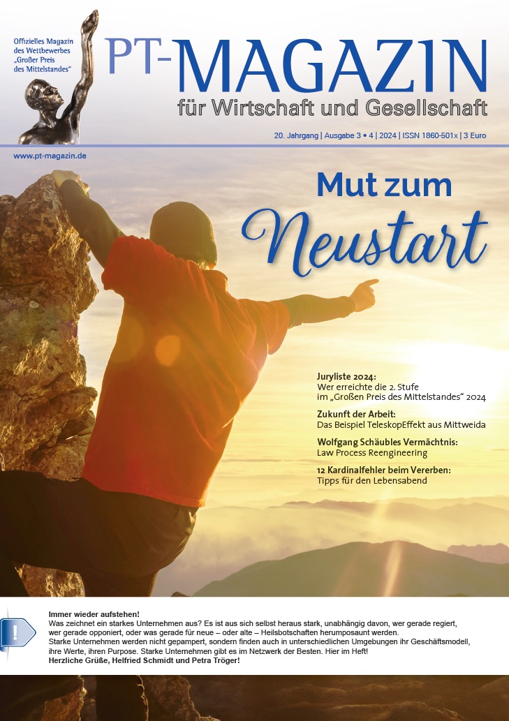 Die neue Ausgabe vom PT-Magazin jetzt online lesen ohne Paywall!

epaper.pt-magazin.de

Heute erscheint die neue Online-Ausgabe vom PT-Magazin, ab Montag in ihrem Briefkasten.