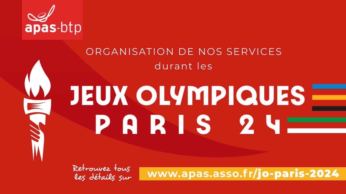 APASBTP's tweet image. 🟥 Les JO et JOP de Paris 2024 arrivent ! 🏅

Pour garantir un service de qualité, nous allons modifier l’organisation de nos services du 15/07 au 9/09

Pour plus d'infos et le planning détaillé 👉 bit.ly/APAS_Organisat…

Merci de votre compréhension !

 #APASBTP #JOParis2024
