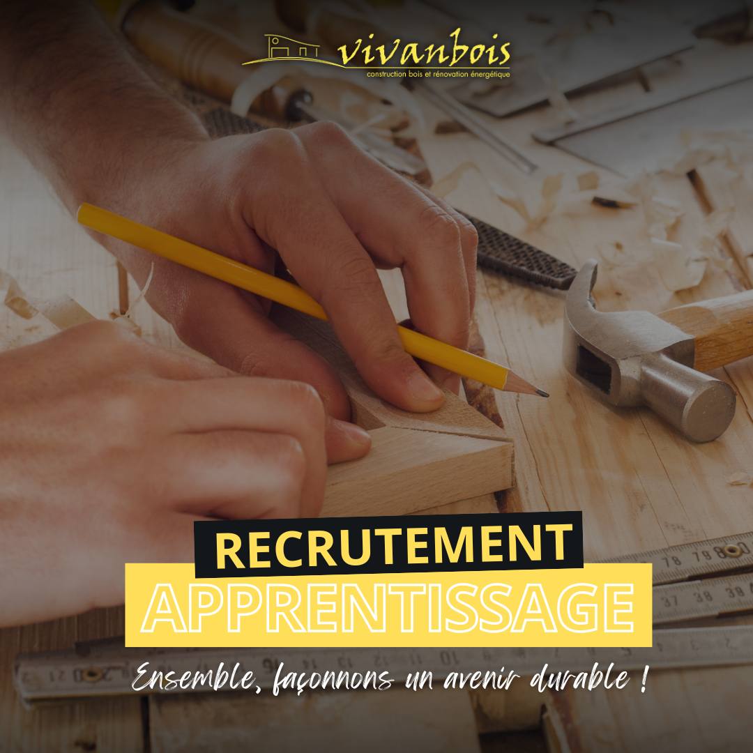 𝐕𝐢𝐯𝐚𝐧𝐛𝐨𝐢𝐬 𝐫𝐞𝐜𝐫𝐮𝐭𝐞 ! 📷 Vous avez moins de 21 ans et une passion pour le bois ? Devenez apprenti menuisier, charpentier ou couvreur (H/F) ! Chaque année, nous formons et accompagnons de jeunes talents. Envoyez-nous votre candidature 
maison-en-bois-17.fr/recrutement/