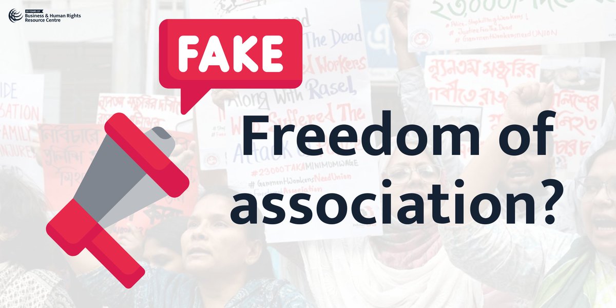 BHRCmedia's tweet photo. Trade unions vs alternative structures: what's the difference?

Trade unions are crucial for workers' rights—yet fashion brands are relying on structures such as workplace committees as a quick fix for freedom of association in supply chains. Report 👉 https://t.co/kUWNXP6pUb https://t.co/HYRgEfKhK8