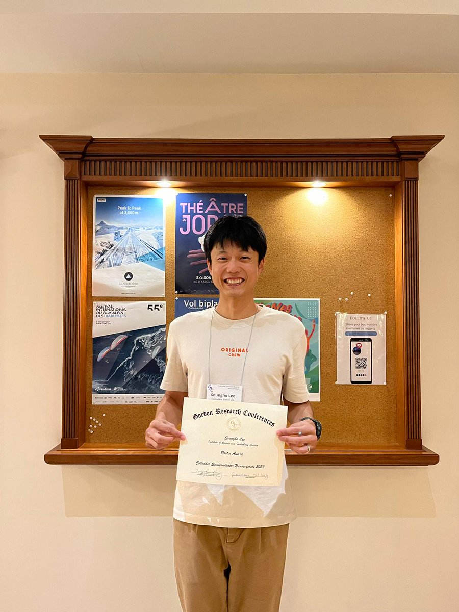 This week, Sharona and Seungho are at the #GRC Colloidal Semiconductor Nanocrystals at #LesDiableres, where they presented posters on their ongoing work in super crystal formation and nanocrystal transformations. Seungho received a Poster Award! We are so proud of you!!