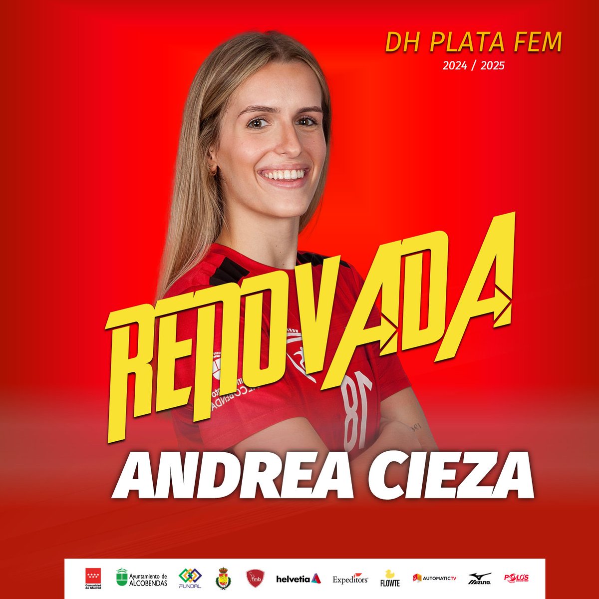 📢 Renovación #DHPlataFem 2024/25

🤝 <a href="/andreacieeza/">andrea cieza🌿</a> seguirá en el equipo una temporada más

💨 La extremo izquierdo ya tiene experiencia previa en la DH Plata y aportará acierto y velocidad desde la esquina como pieza clave del ataque

#BalonmanoAlcobendas #ConectaTuPasión
