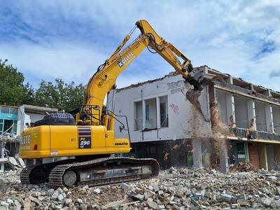 Laatste resten voormalig UWV-kantoor Oosterhout aan het Paterserf tegen de vlakte dlvr.it/T9B9vb