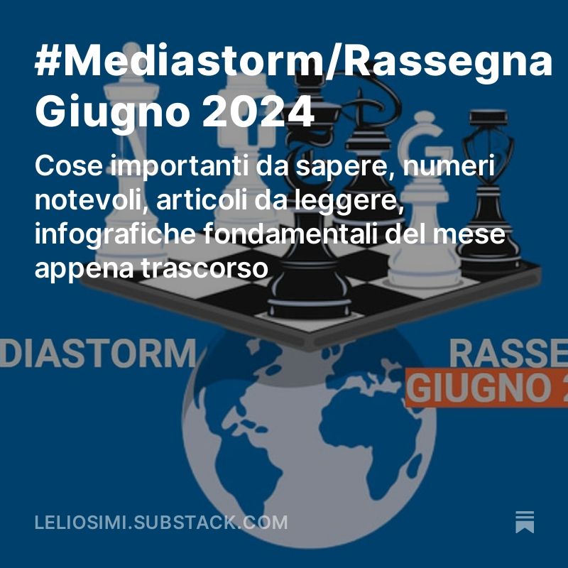 nuovo numero della mia newsletter #mediastorm in versione “Rassegna” con un po’ di cose importanti da sapere, infografiche, numeri notevoli su #media/#tecnologia/#giornalismo

open.substack.com/pub/leliosimi/…