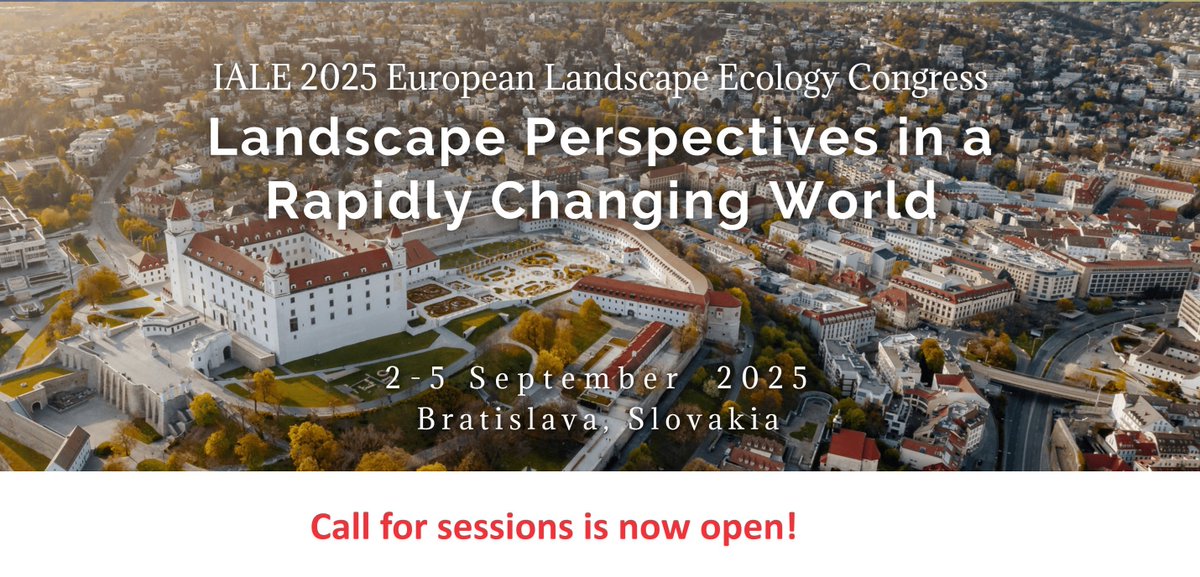 IALE-Europe (@ialeeurope) on Twitter photo 📢 Call for sessions is now open for the #IALE2025 European Landscape Ecology Congress - Landscape Perspectives in a Rapidly Changing World.
Join us & our hosts <a href="/AkademiaVied/">SAV</a> <a href="/ComeniusUni/">Comenius University Bratislava</a>
IALE-CZ in Bratislava!
More information here iale2025.sav.sk
<a href="/issn18651542/">LandscapeOnline</a> 📢 Call for sessions is now open for the #IALE2025 European Landscape Ecology Congress - Landscape Perspectives in a Rapidly Changing World.
Join us & our hosts <a href="/AkademiaVied/">SAV</a> <a href="/ComeniusUni/">Comenius University Bratislava</a>
IALE-CZ in Bratislava!
More information here iale2025.sav.sk
<a href="/issn18651542/">LandscapeOnline</a>