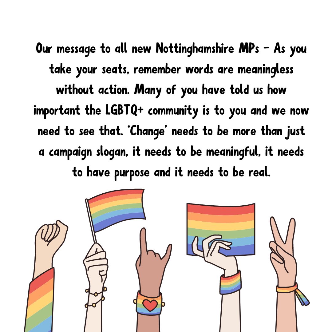Notts LGBT+ Network (@nottslgbt) on Twitter photo A message to all new Nottinghamshire MPs from us. <a href="/NadiaWhittomeMP/">Nadia Whittome MP</a> <a href="/LilianGreenwood/">Lilian Greenwood</a> <a href="/AlexJJNorris/">Alex Norris MP</a> <a href="/LeeAndersonMP_/">Lee Anderson MP</a> @CllrJoWhite @julietocampbell <a href="/MichaelPayneUK/">Michael Payne MP</a> <a href="/steveyemm/">Stephen Yemm MP</a> <a href="/RobertJenrick/">Robert Jenrick</a> <a href="/jameswnaish/">James Naish</a> @MichelleWelshUK A message to all new Nottinghamshire MPs from us. <a href="/NadiaWhittomeMP/">Nadia Whittome MP</a> <a href="/LilianGreenwood/">Lilian Greenwood</a> <a href="/AlexJJNorris/">Alex Norris MP</a> <a href="/LeeAndersonMP_/">Lee Anderson MP</a> @CllrJoWhite @julietocampbell <a href="/MichaelPayneUK/">Michael Payne MP</a> <a href="/steveyemm/">Stephen Yemm MP</a> <a href="/RobertJenrick/">Robert Jenrick</a> <a href="/jameswnaish/">James Naish</a> @MichelleWelshUK