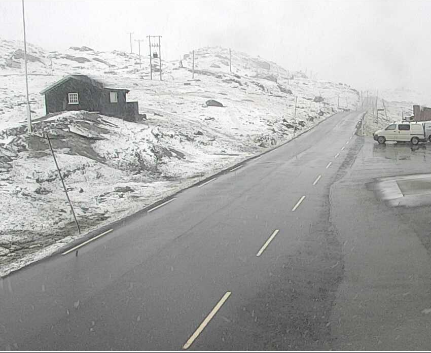 Meteorologene's tweet photo. I dag blir det trolig varmest i Nord!🌡️ 

Det er ventet over 20 grader flere steder i Nord-Norge, mens i Sør-Norge er det betydelig kaldere. I høyden kan du til og med finne snø😱 Ved sognefjellet i dag har snøen allerede lagt seg og vi har vinterlig tilværelse.🏔️❄️ https://t.co/iRU5D0cMmD