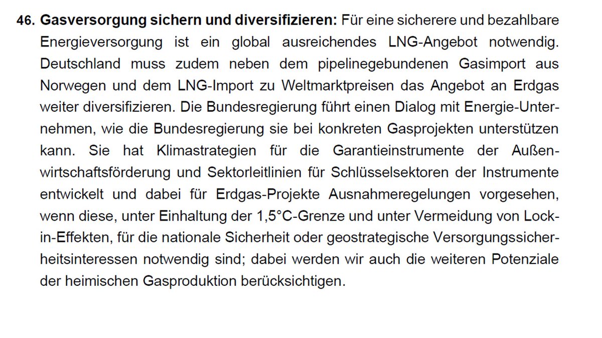 Aus der Einigung zum #Haushalt2025: Die #Bundesregierung möchte #Gasprojekte weltweit fördern, auf #LNG setzen und auch die heimische Förderung unterstützen. Staatliche Garantieinstrumente sollen dafür genutzt werden. Eine Katastrophe für internationalen Klimaschutz!