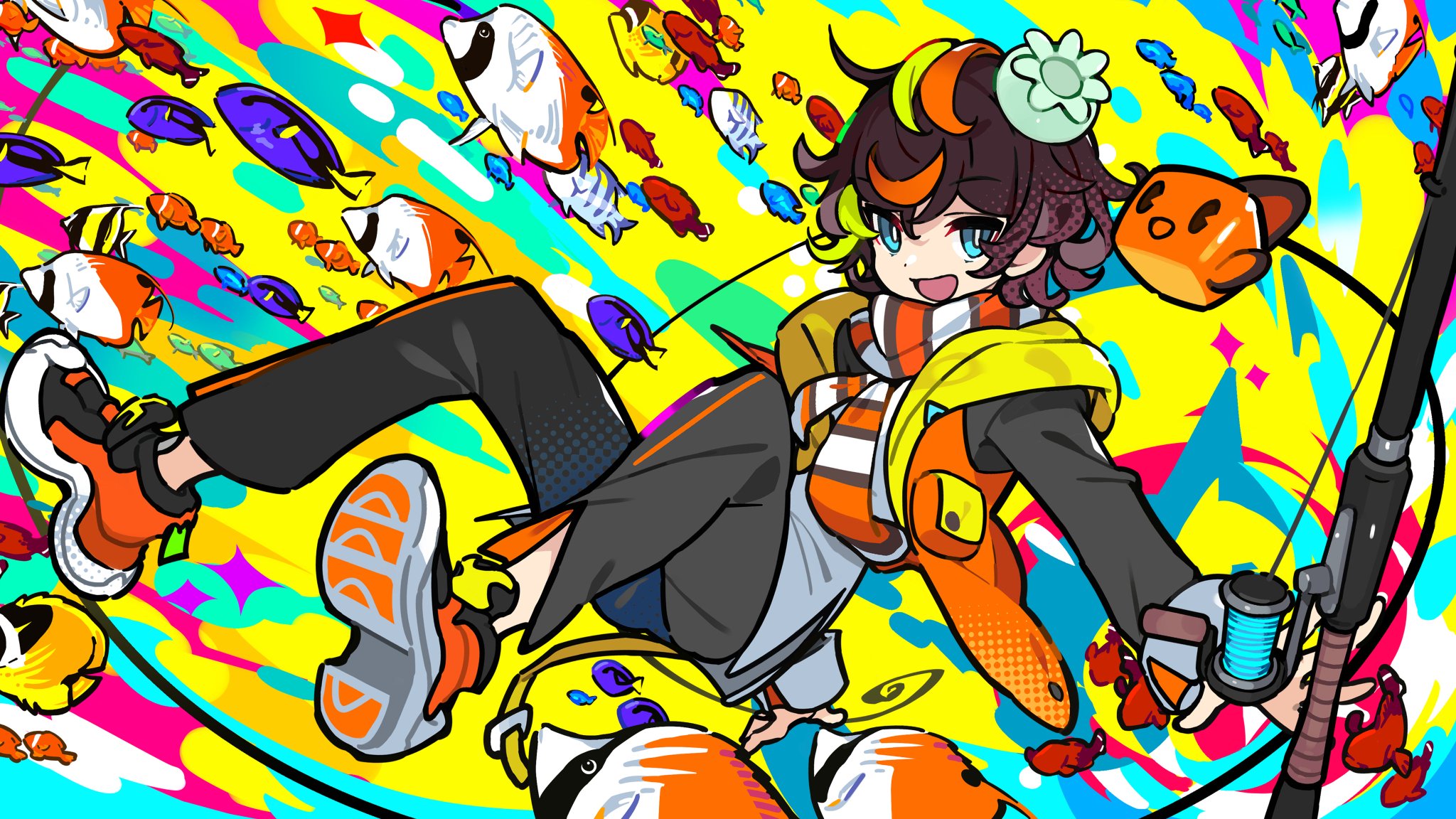パリピスツール キャラクターイラスト付き 赤倉×はぴだんぶい｜缶バッジ「赤倉×はぴだんぶい」04
