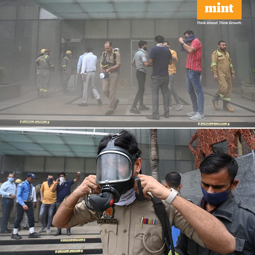 livemint's tweet photo. A fire broke out at #LogixMall at Wave City Centre in Noida on Friday morning. The fire erupted at the Adidas showroom located on the first floor of Logix Mall in Sector 32, #Noida.
Read here: https://t.co/g2psHnETxh https://t.co/D1g27Us29k