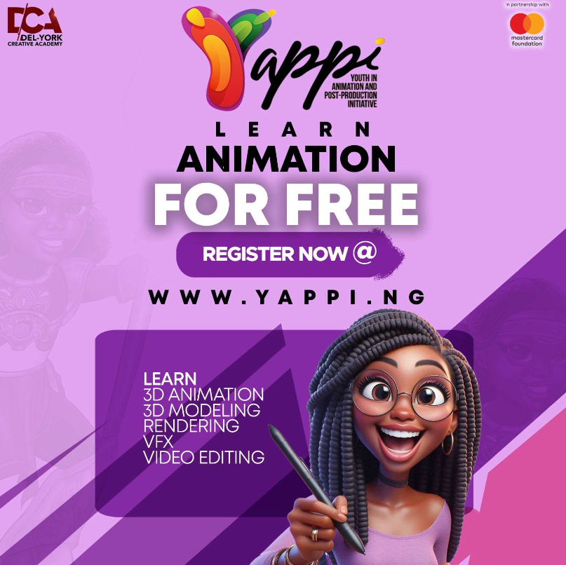 OlamideTowobola's tweet photo. YAPPI Cohort 2 is currently offering a FREE hybrid program with an exciting opportunity to learn:

3D Animation
3D Modelling
VFX
Video Editing

Learn animation, post-production, and other relevant skills that are sought after in the media and entertainment industry. You will also create your portfolio, gain opportunities for internships and a certificate upon successful completion.

Specifically for those in Lagos, Enugu and Abuja.

Register here: https://t.co/xCzHuGK7Co

For more details, check this: https://t.co/bU4Eifpm1o

RT to help someone on your TL