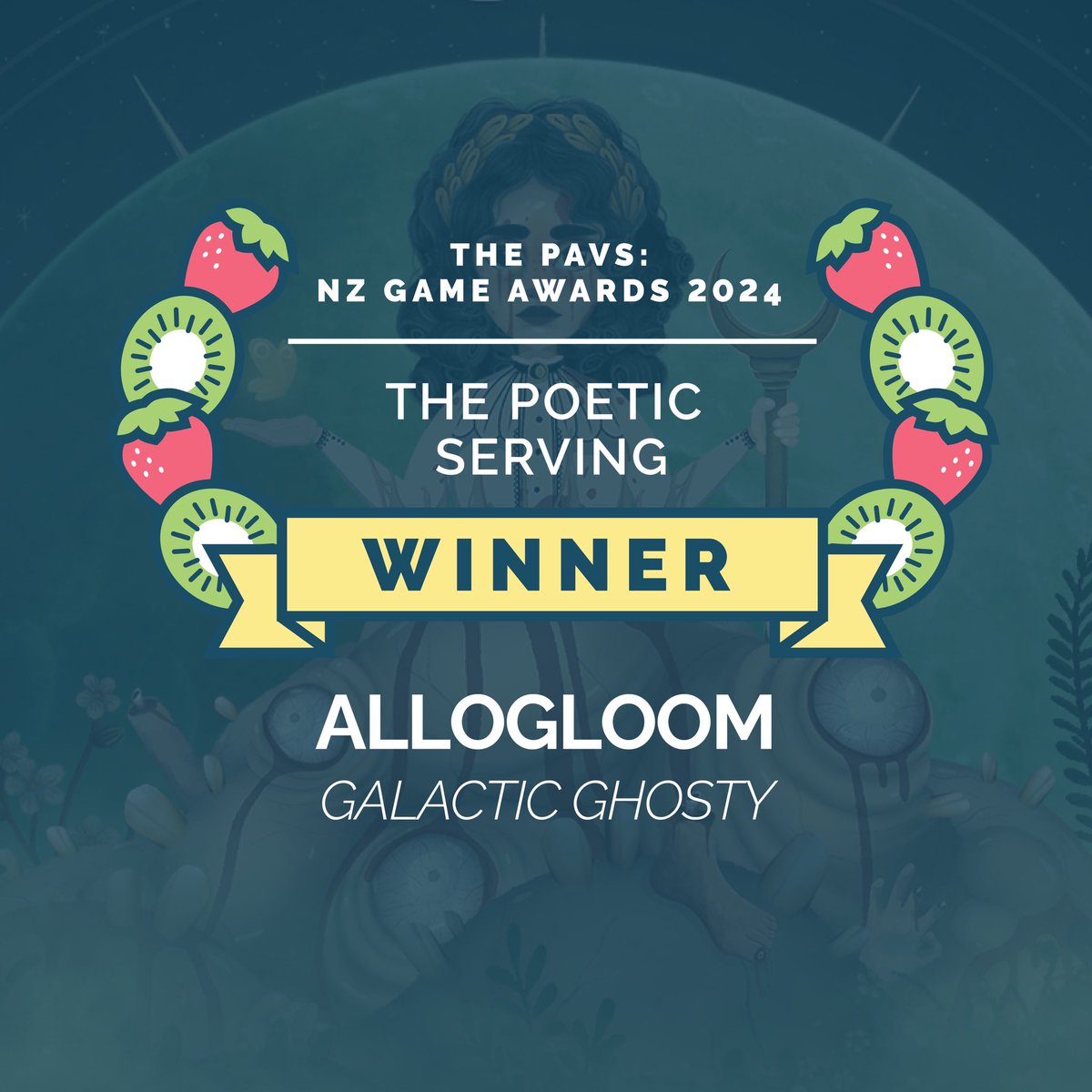 nzgamesfest's tweet photo. A poetic win to Allogloom of Galactic Ghosty which took the 📜 The Poetic Serving (Excellence in Narrative)📜

🏆The Finalist is chosen based on quality and impressiveness of storytelling in a game.

#thepavs24 #nzgf24 🥝✨ https://t.co/9hHV8f0PXk