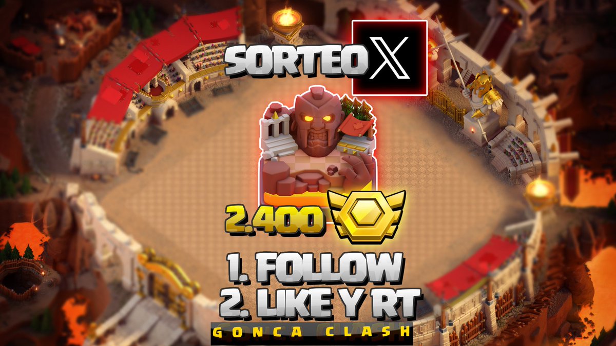 🚨 SORTEO PAISAJE ARENA DE GUERRA en CLASH OF CLANS, valorado en 2.400 MEDALLAS DE LIGA DE CLANES.
✅Dar like y RT a este tuit.
✅Menciona a 2 amigos.
✅Follow a <a href="/GoncaClash/">CÓDIGO: Gonca</a> 

SORTEO ACTIVO desde HOY, 6 de JULIO, hasta el 13 de JULIO
¡Mucha suerte a todos!