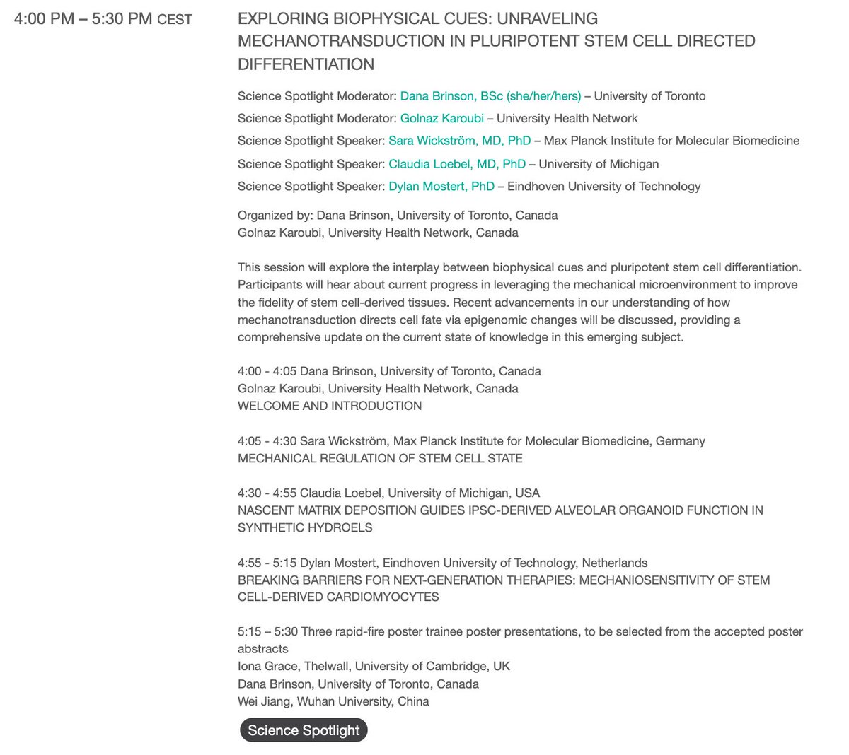 Absolutely thrilled to announce that my poster has been picked for a rapid-fire presentation at #ISSCR2024; find me at the "Unravelling Mechanotransduction in Pluripotent Stem Cell Directed Differentiation" science spotlight session this coming Wednesday!